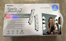 Vivitar Simply Beautiful LED Vanity Mirror Lights, White, Clip-On, 2 Pack