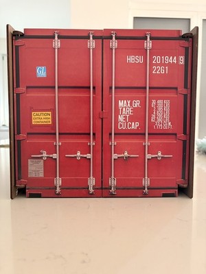 Werkhaus - Ablage in Container-Optik, Rot , DIN A4, 4 Fächer (CO1082)