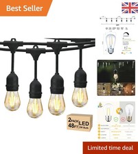 Dimmable LED Festoon Lights 96FT - Ambient Warm White for Parties & Weddings