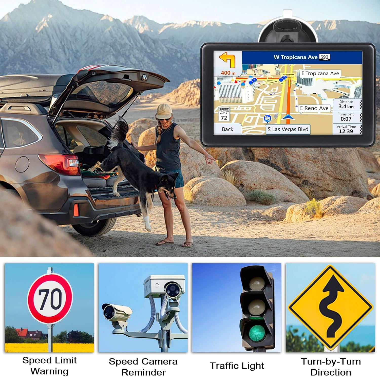 GPS Navigator for Car Truck, GPS Commercial Drivers 2024 Trucker GPS for Semi T