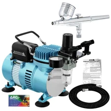 Master Airbrush Air Compressor System Kit, Gravity Feed Dual-Action Airbrush Set