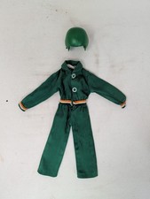 VINTAGE ACTION MAN PURSUIT CRAFT PILOT PART UNIFORM, GREEN HELMET
