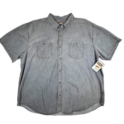 C.E. Schmidt Workwear Shirt Mens 3XL Gray Denim Short Sleeve NWT Button Up Work