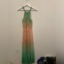 WHT/BLUE/ORANGE HIGH NECK MAXI, SIZE M