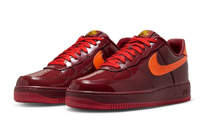 Nike Air Force 1 Low Patent Leather Team Red Orange IO4489-601 Men's Shoes NEW