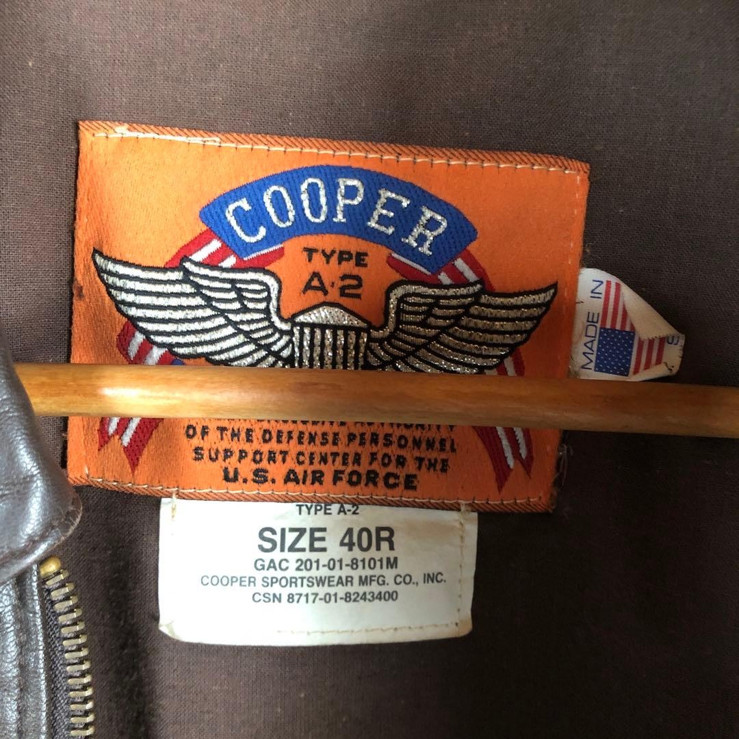 Buzz Rickson's A-2 Flight Jacket Leather Brown Mi… - image 3