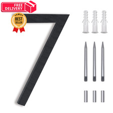8 Inch Floating House Numbers , Address For Houses Number 7, Black