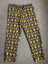 Hanna Andersson Pok mon Pikachu Santa Adult Long John Pajama Pants Unisex Large