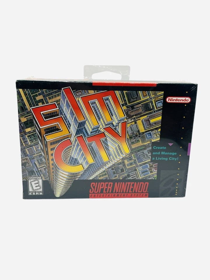 Sim City SNES Game Super Nintendo New Sealed W/ Hang Tag VTG Authentic HTF Retro - Image 2 of 4