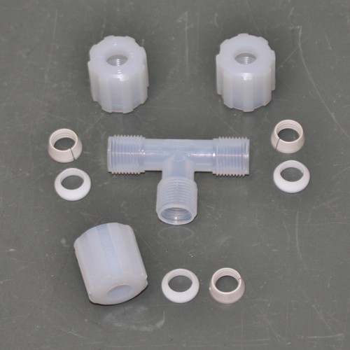 Parker Pargrip Tee Fitting GTC-6, 3/8" x 3/8" x 3/8" Tube OD, Compression, PFA - Picture 4 of 6