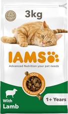 IAMS Complete Dry Cat Food for Adult  Cats with Lamb 3 kg 5.66 per kilo