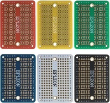 Solderable Breadboard Mini PCB Board Gold Plated 2.0x1.5 Mixed Color Pack 6 Pcs