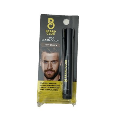 Beard Club 1-Day Beard Color Light Brown 0.3oz Brush In Wash Out Temporary Men