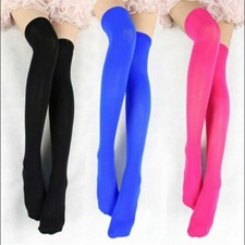 LADIES HIGH SOCKS THIGH - COLORFUL SOCKS LADIES 15 Colours OVER THE KNEE
