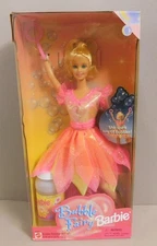 Vintage 1998 Bubble Fairy Barbie Doll Blonde Spins Bubble Wishes Mattel NRFB