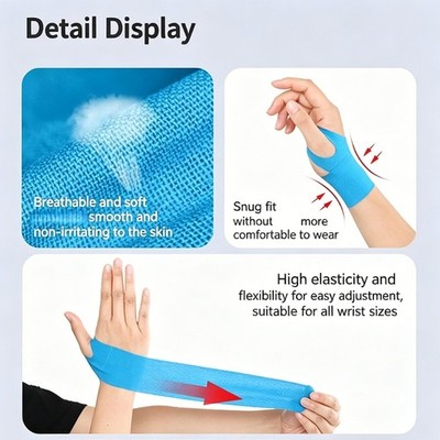 Wrist Muscle Fixation Patches 20Pcs Pre Cut Elastic Cotton Tape for Active Hands