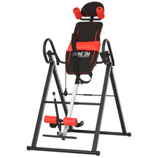 HOMCOM Adjustable Gravity Inversion Table with Safety Belt, Red