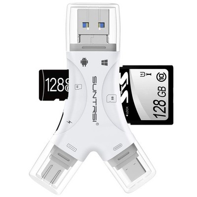 SD Card Reader for iPhone/ipad/Android/Mac/Computer/Camera,4 in1 Micro SD Car...