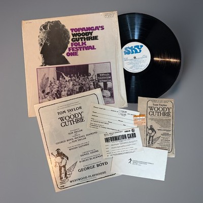 TOPANGA S WOODY GUTHRIE FOLK FEST ONE LP 1975 VG+ w/Play Program & Memorabilia