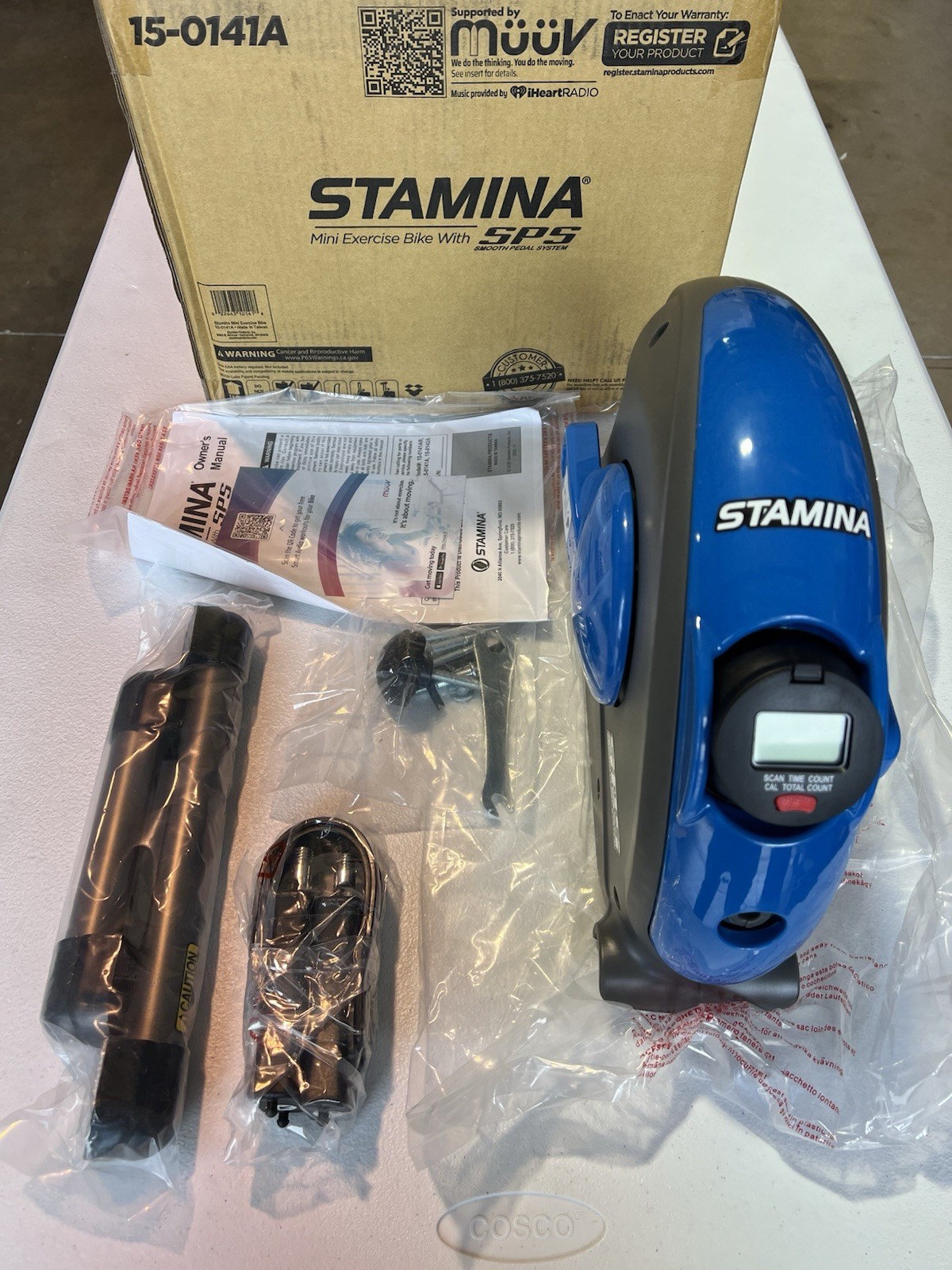 Stamina Mini Exercise Bike w/ Smooth Pedal Under Desk Exerci