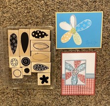 Stampin Up PICK-A-PETAL-retired wood set of 11-flowers