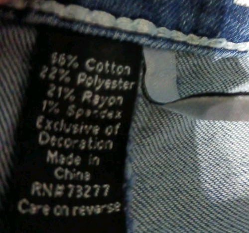 Apt 9 Womens Capri Pants Size 16 Light Blue Denim Embroidered Pockets Rhinestone - Picture 17 of 18