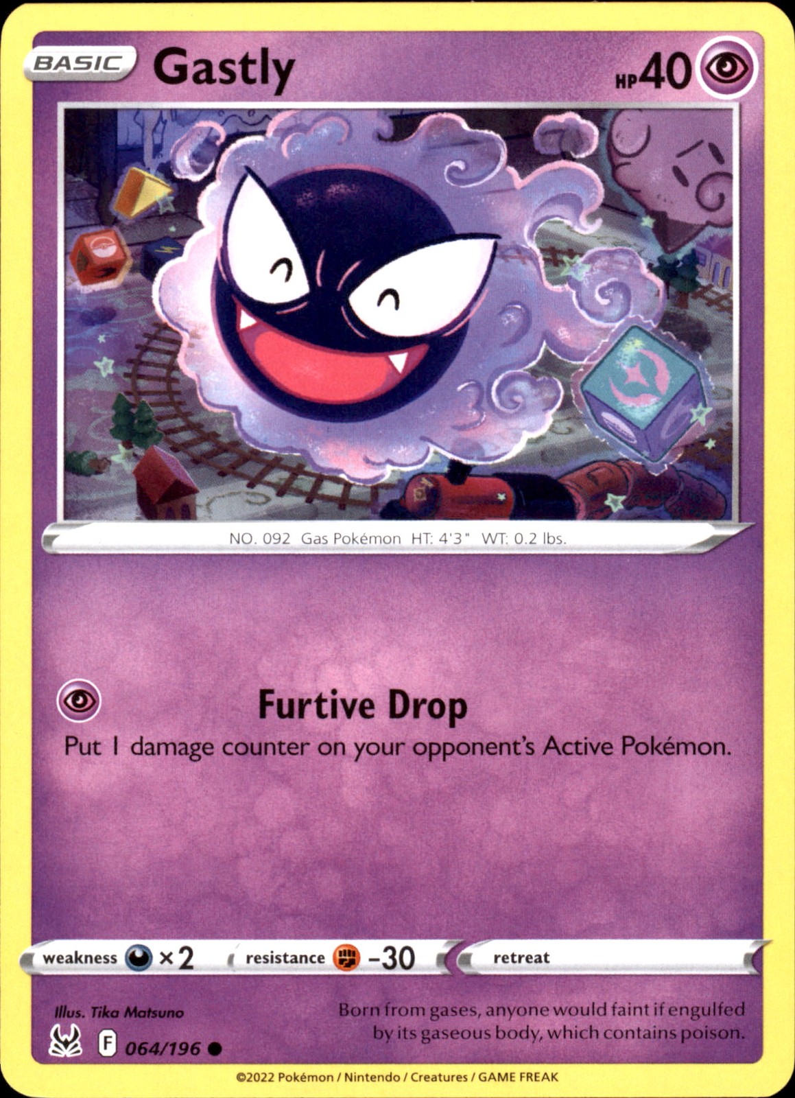 Gastly 064/196 Common - Pokemon SWSH11: Lost Origin 2022 NM