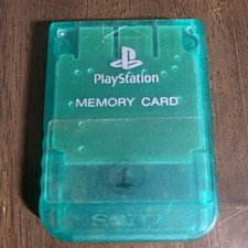 Playstation 1 PS1 Official OEM 15 Block Memory Card SCPH-1020 transparent green