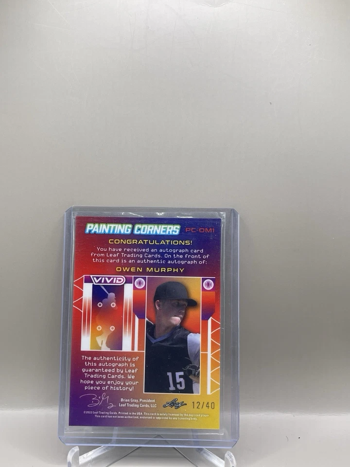 2022 Leaf Vivid Owen Murphy Gray Painting Corners Auto /40 SP BRAVES - Image 2 of 2
