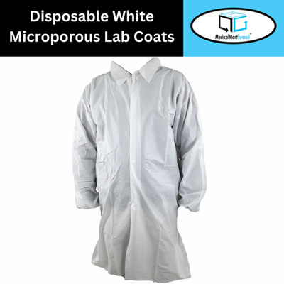 Disposable Lab Coat elastic wrists Microporous 50g 5XL 50 pcs
