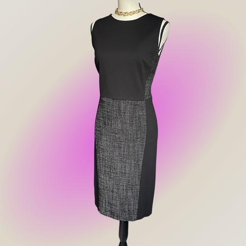 Akris Punto Damen schwarz Wollmischung & Tweed ärmellos Midi Etuikleid Gr. 8 M - Bild 3 von 14