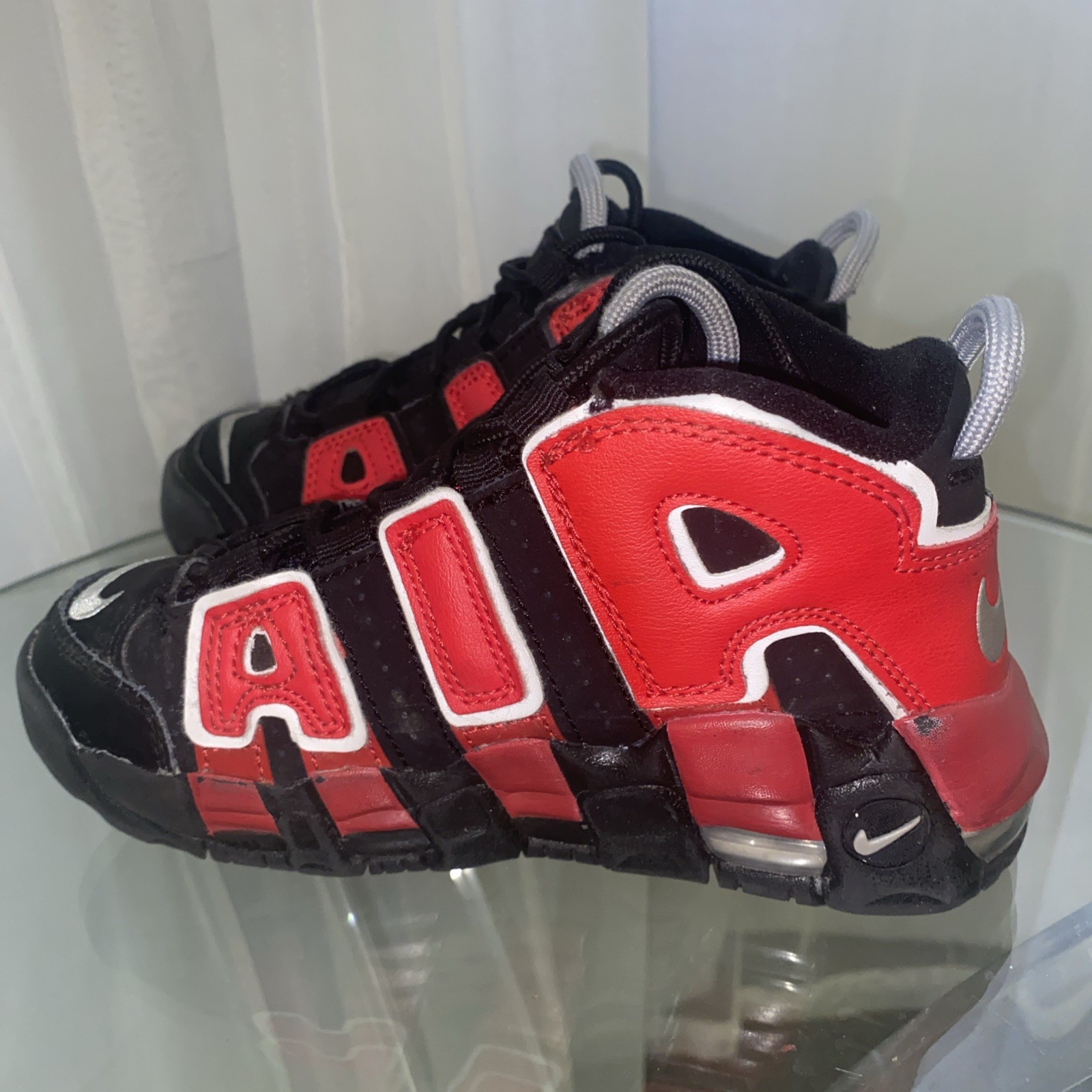 Nike Air More Uptempo PS Black University Red Kids Sneaker S