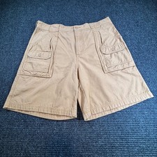 Cabelas Mens Tan Khaki Cotton Canvas Cargo Shorts Sz 38 M255T033 Outdoor Hiking