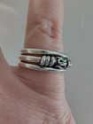 ​VTG Sterling Silver 925 Triple Band Ring Connected Stacker S Hook Motif Size 7 — photo 9