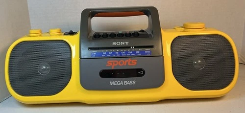 Sony CFS-914 Sports Mega Bass Radio Yellow Boombox RADIO WORKS Tape does Not