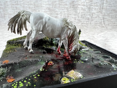 Custom Model Horse Micro Mini Pewter Spooky, Blood Swamp