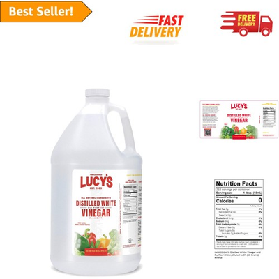 #ad Lucy#x27;s Natural Distilled White Vinegar 1 Gallon Versatile 5% Acidity Solution $38.63
