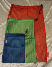 3 ROUGH ENOUGH MESH BAGS - DIVING SNORKELING ORGANISING - 3 DIFFERENT SIZES
