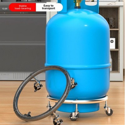 Stainless steel kitchen storage rack, household mobile bracket,gas cylinder tray