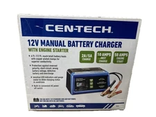 BRAND NEW CEN-TECH  2/10/50A 12V Manual Charger With Engine Start USA SELLER