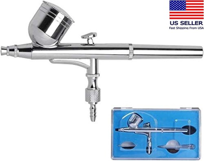 #ad Gothobby 0.3mm Gravity Feed Dual action Airbrush Paint Spray Gun Kit Set $12.95