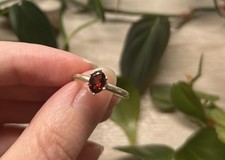Sterling Silver Garnet Ring Size 7, 925 Sterling Silver Garnet Ring Handmade