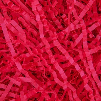 1/2 LB Red Crinkle Cut Paper Shredded Filler Gift Basket Box Confetti Stuff