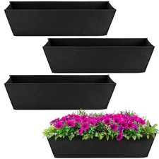 4 Pcs 24 Inch Fabric Plant Window Liners-Rectangular Non-Woven Planter Basket