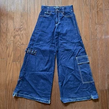 VTG 90s GAT Gypsies And Thieves Wide Jeans M 28x30 Made in USA Skate Rave Grunge