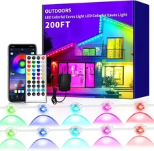 200Ft Permanent Outdoor Lights Pro with App & Remote, RGB Smart Eaves Lights