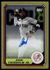 2025 Topps Archives Jazz Chisholm Jr Auto Gold Foilboard /50 #87BBA-JC Yankees