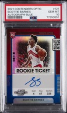 2021 CONTENDERS OPTIC AUTO-BLUE #121 SCOTTIE BARNES 16/49 PSA 10