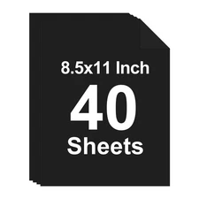 40 Sheets Colored Cardstock, 8.5 x 11 Construction Paper, Black Card Stock Pa...