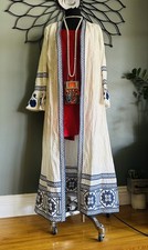 ALEXIS Belia Embroidered  Dress S pure linene  long sleeves embroidered No belt